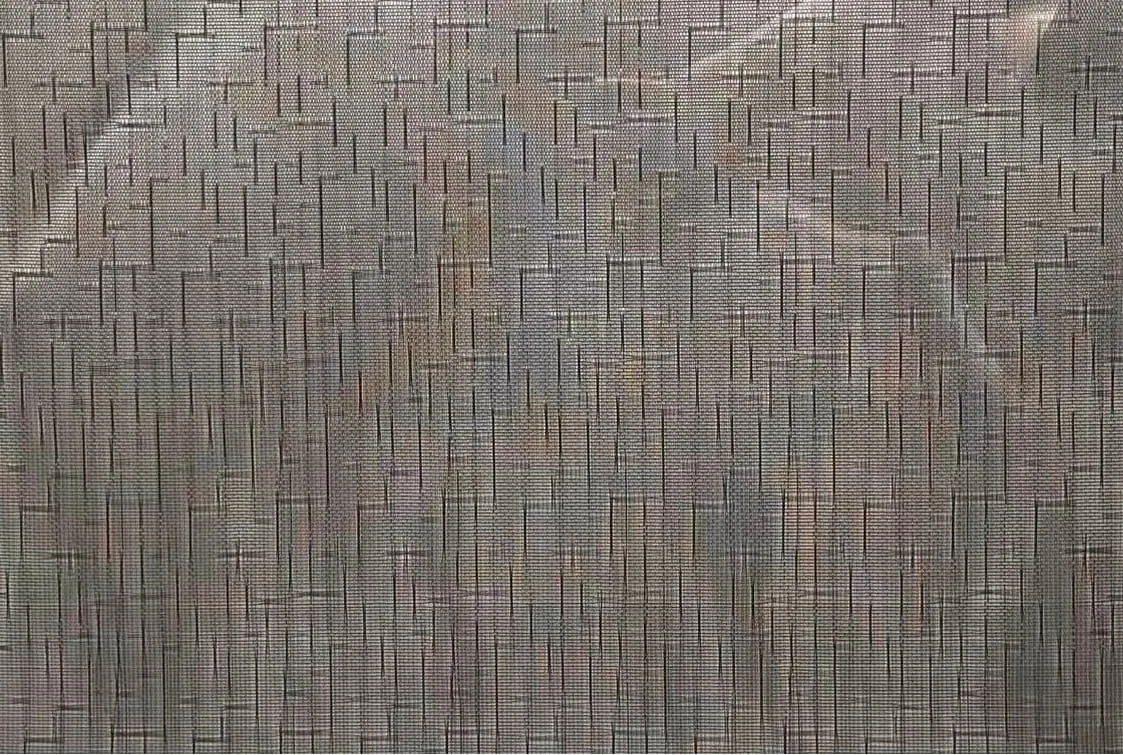 SG-LG-026 laminated glass metal mesh pattern sample