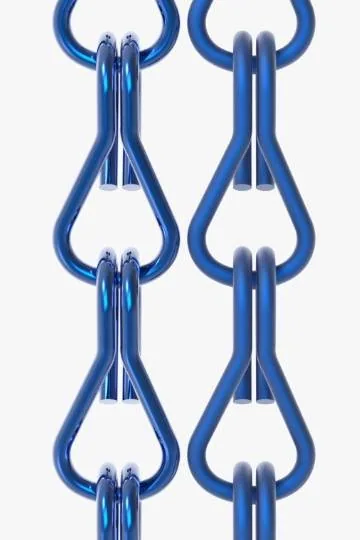Blue chain curtain colour sample