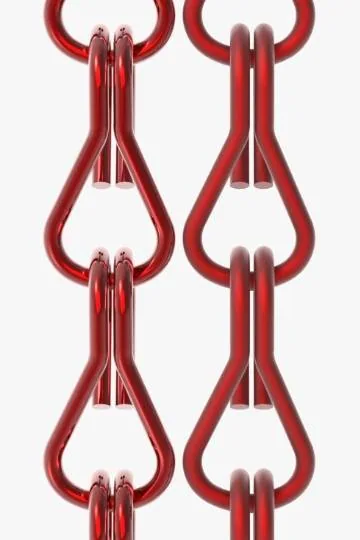 Passion red chain curtain colour sample