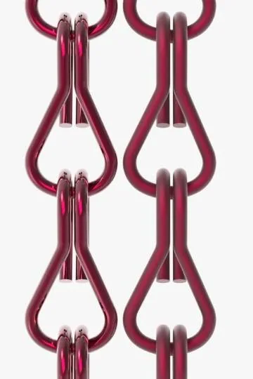 Red chain curtain colour sample