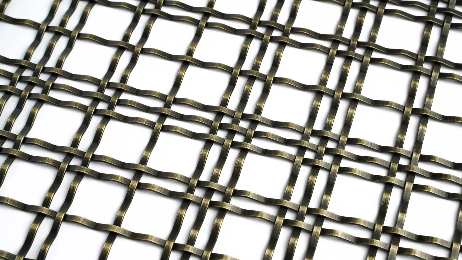 Aged bronze woven architectural metal mesh finish by SGORIA