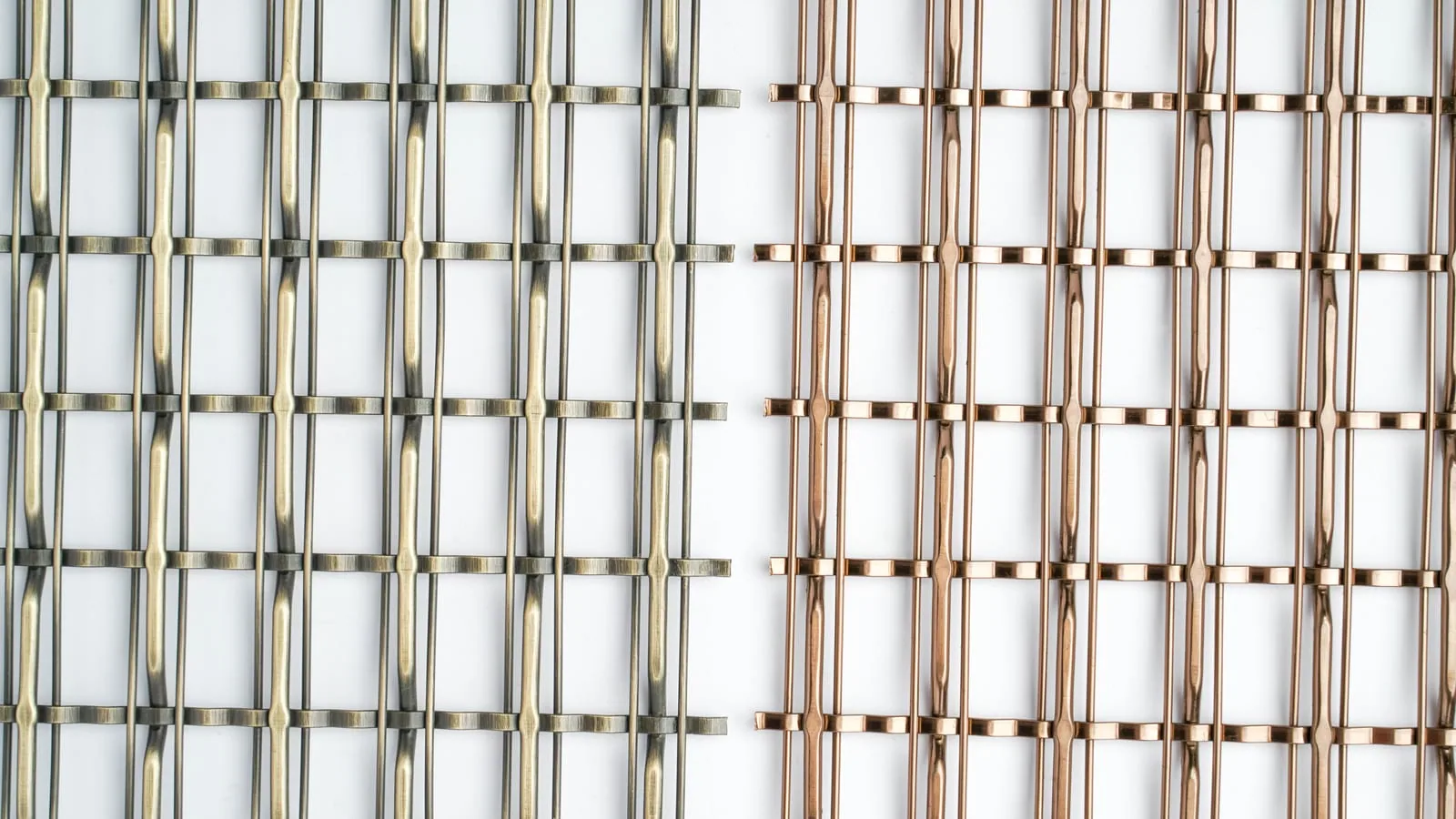 Stainless Steel material route comparison with warm and cool woven metal mesh samples