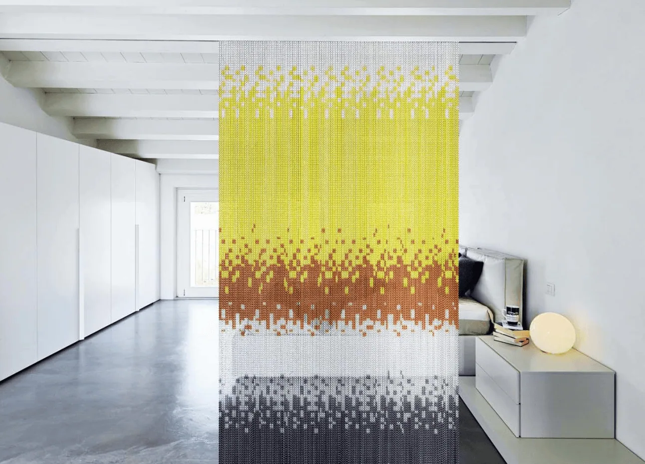 Straight track chain curtain installation